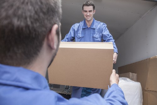 Staff sorting recyclable packaging at Hillingdon Storage