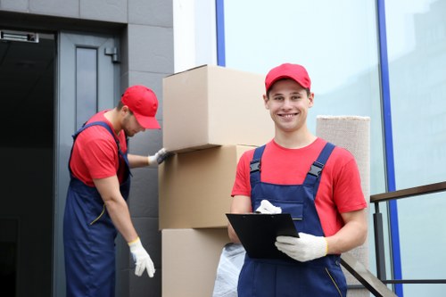 Charitable reuse items prepared for collection from storage