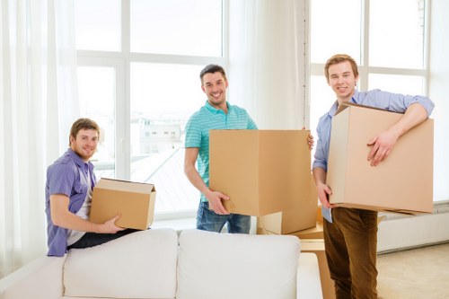 Packed boxes and household items in Hillingdon storage